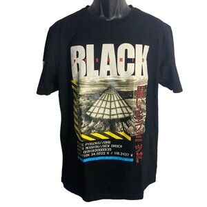 Black Pyramid Short Sleeve Crewneck T Shirt L Black Graphic Embroidered Cotton